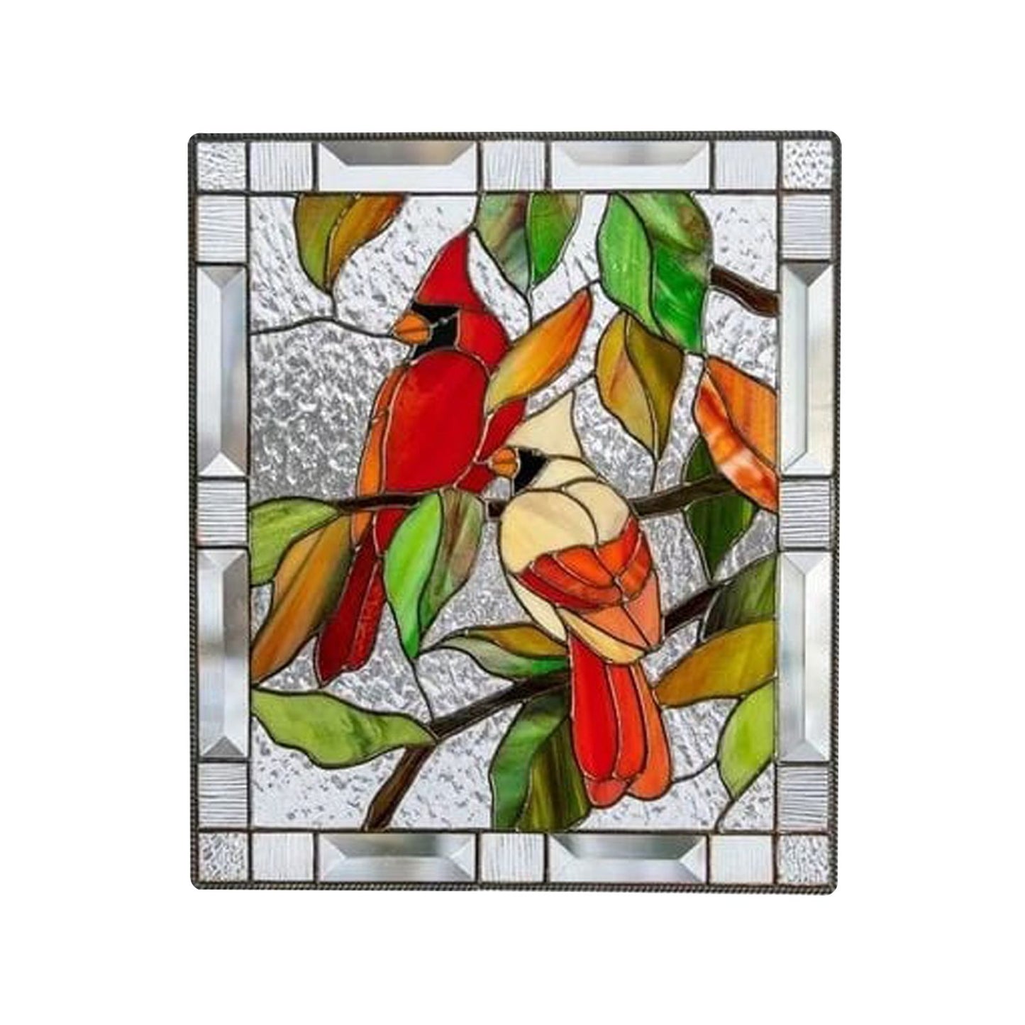 Cardinal Stained Window Panel Glass Window Hanging For Wall Decoration V1294-YM0521-230106GW01-7