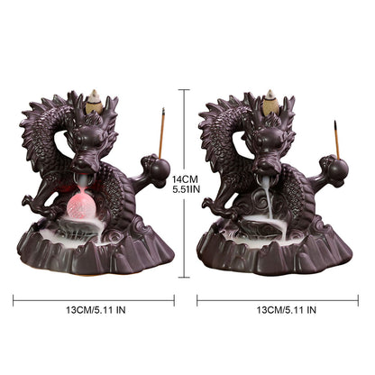 Ceramic Chinese Auspicious Dragon Backflow Incense Burner V1294-YM0521-230107MQ02-2