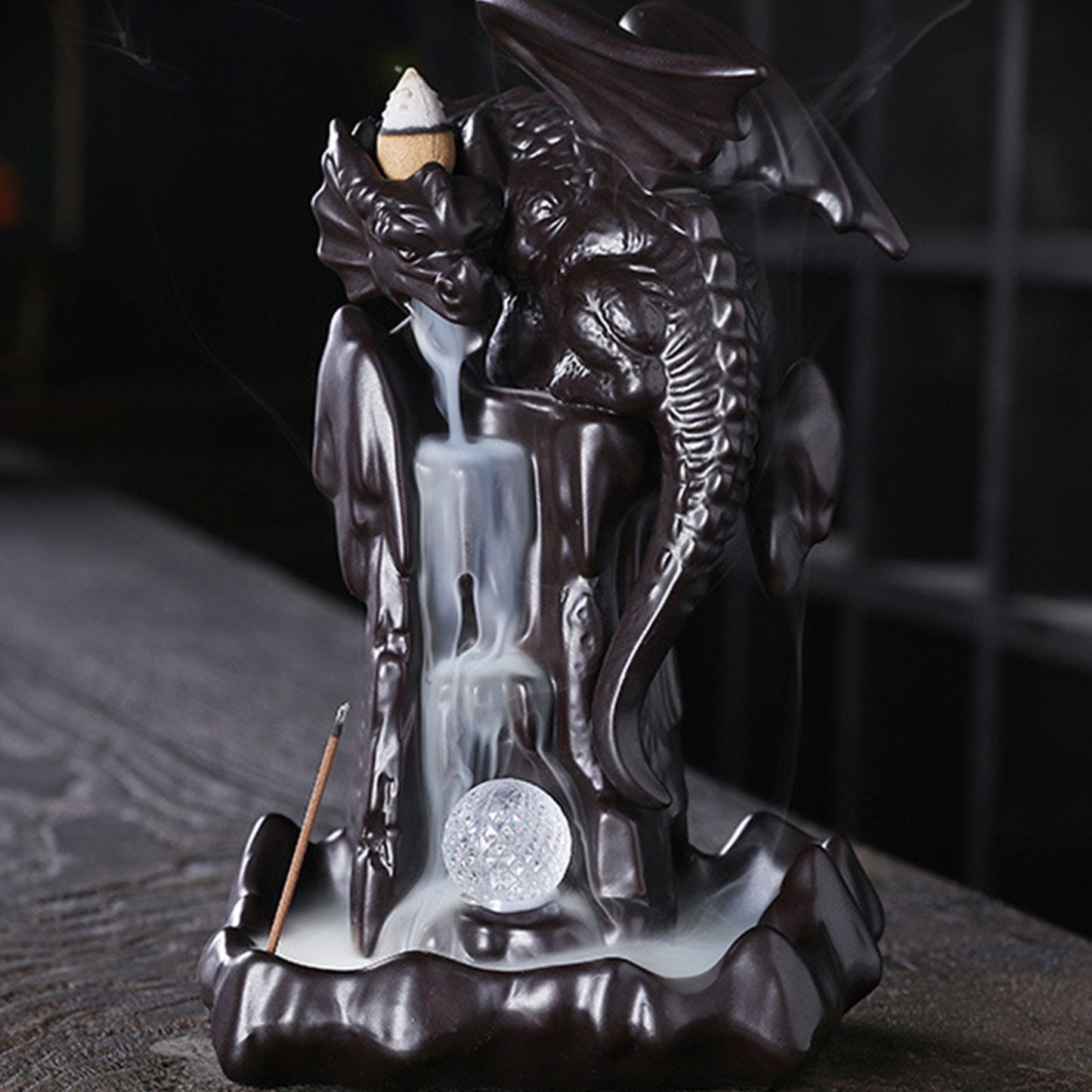 Ceramic Chinese Auspicious Dragon Backflow Incense Burner V1294-YM0521-230107MQ02-2