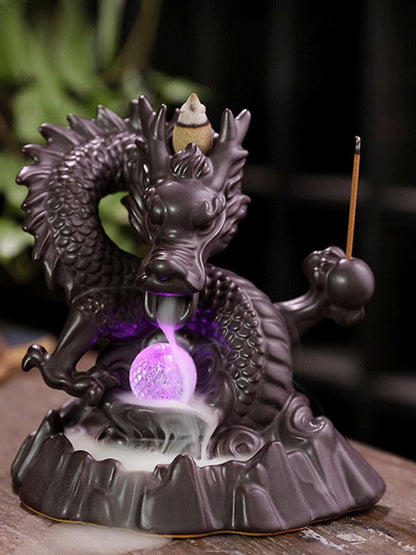 Ceramic Chinese Auspicious Dragon Backflow Incense Burner V1294-YM0521-230107MQ02-2