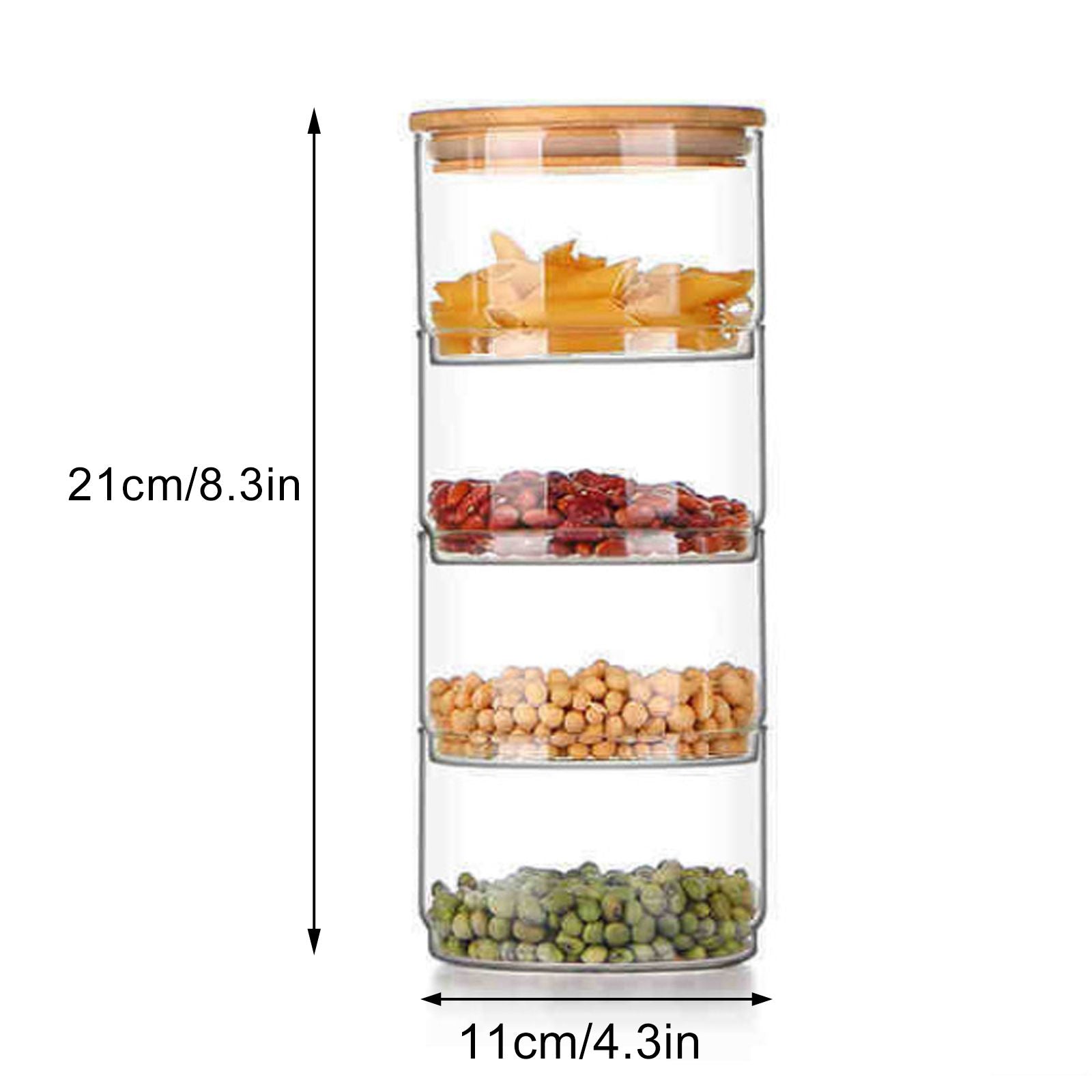 Tiered Glass Storage Jars Snack and Dried Fruit Organizer Glass Salad Bowl with Lid V1294-YM0521-230112AH02-2