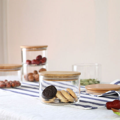 Tiered Glass Storage Jars Snack and Dried Fruit Organizer Glass Salad Bowl with Lid V1294-YM0521-230112AH02-2