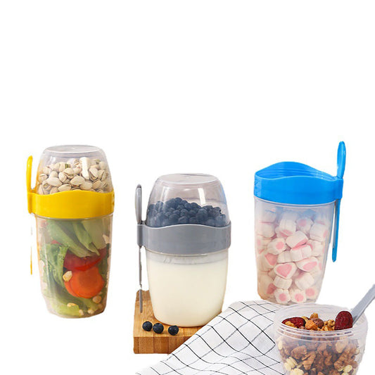 Double Breakfast Cup Oatmeal Cup with Lid Poons Forks for Business People V1294-YM0521-230201YF37-7