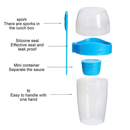 Double Breakfast Cup Oatmeal Cup with Lid Poons Forks for Business People V1294-YM0521-230201YF37-7