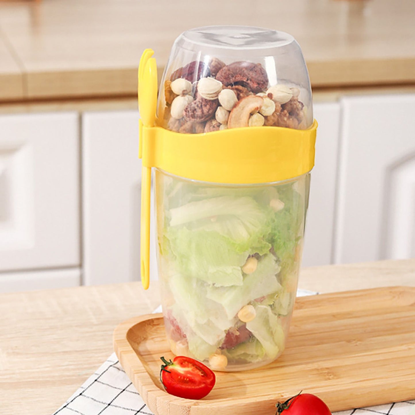 Double Breakfast Cup Oatmeal Cup with Lid Poons Forks for Business People V1294-YM0521-230201YF37-7