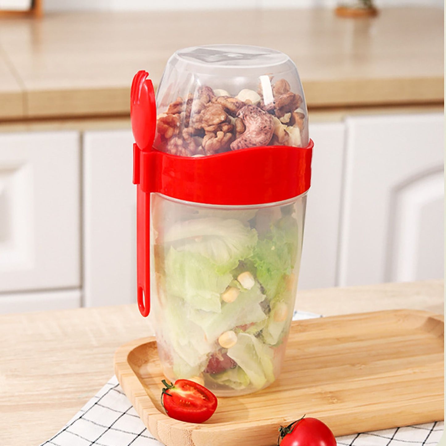 Double Breakfast Cup Oatmeal Cup with Lid Poons Forks for Business People V1294-YM0521-230201YF37-7