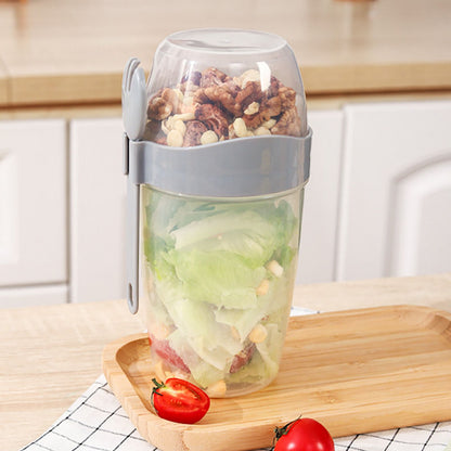 Double Breakfast Cup Oatmeal Cup with Lid Poons Forks for Business People V1294-YM0521-230201YF37-7