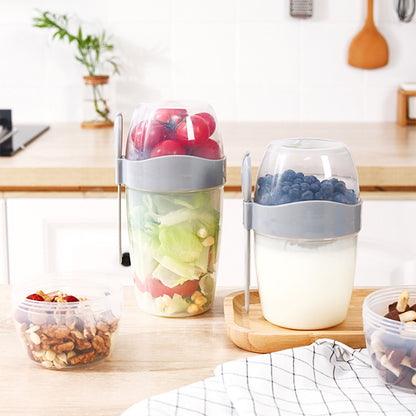 Double Breakfast Cup Oatmeal Cup with Lid Poons Forks for Business People V1294-YM0521-230201YF37-7