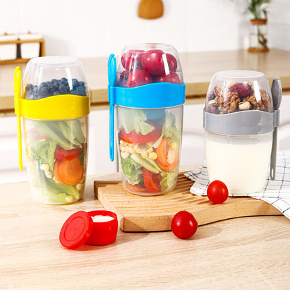 Double Breakfast Cup Oatmeal Cup with Lid Poons Forks for Business People V1294-YM0521-230201YF37-7