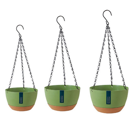 Hanging Double Chain Hanging Basket Planter Home Balcony Indoor Automatic Water Absorbing Basin V1294-YM0521-230208LD01-7