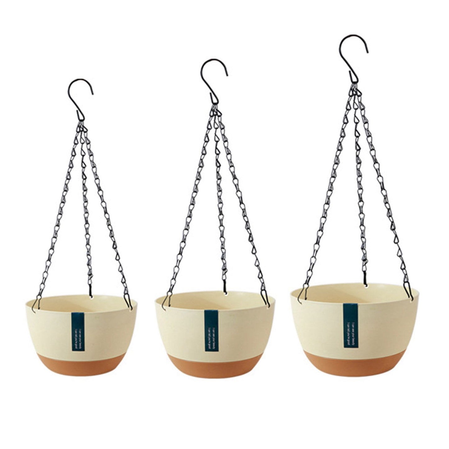 Hanging Double Chain Hanging Basket Planter Home Balcony Indoor Automatic Water Absorbing Basin V1294-YM0521-230208LD01-7