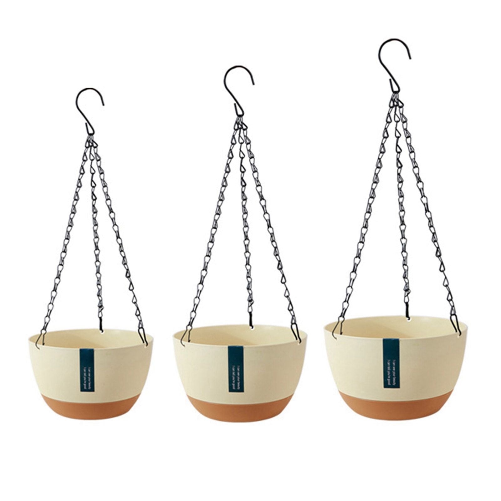 Hanging Double Chain Hanging Basket Planter Home Balcony Indoor Automatic Water Absorbing Basin V1294-YM0521-230208LD01-7