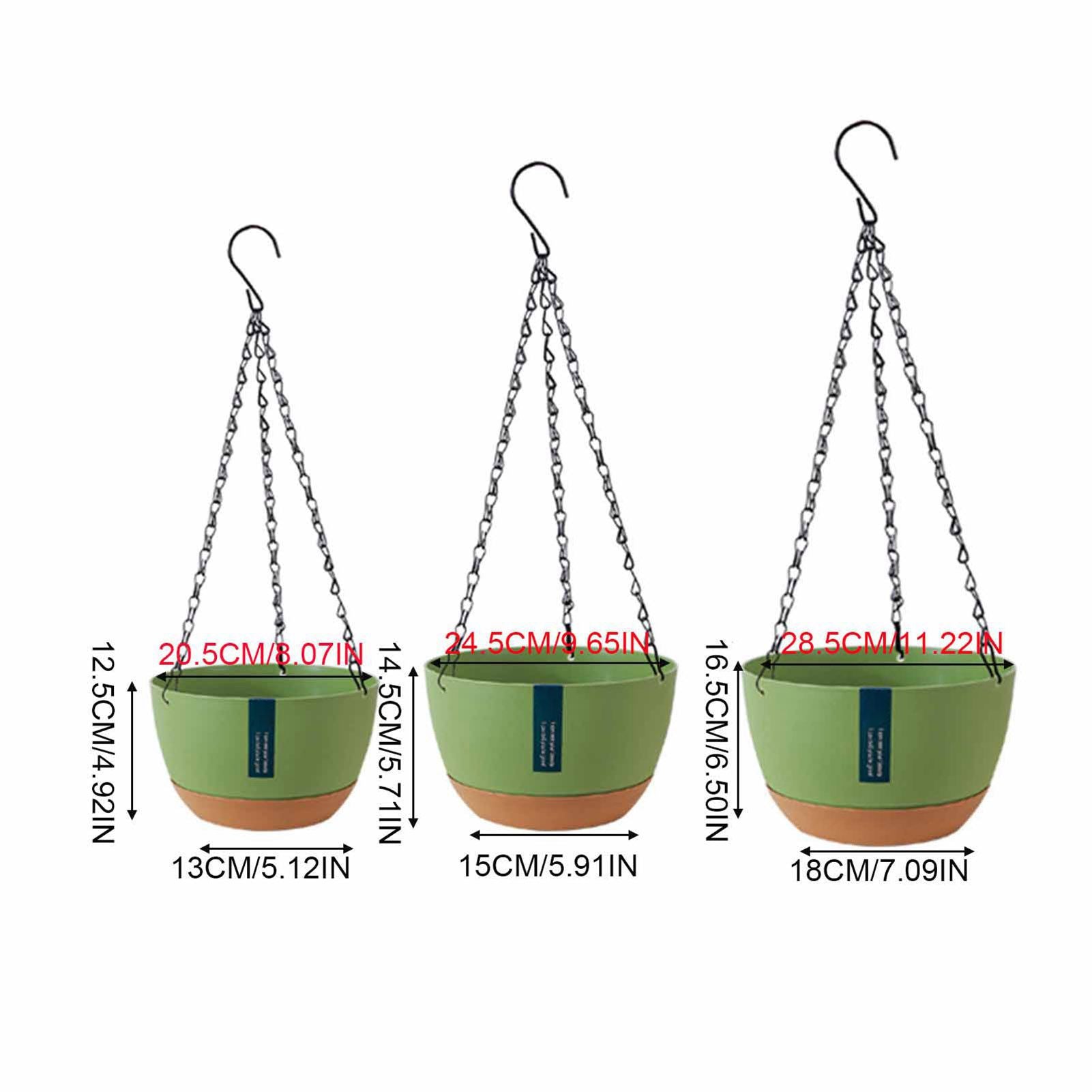 Hanging Double Chain Hanging Basket Planter Home Balcony Indoor Automatic Water Absorbing Basin V1294-YM0521-230208LD01-7