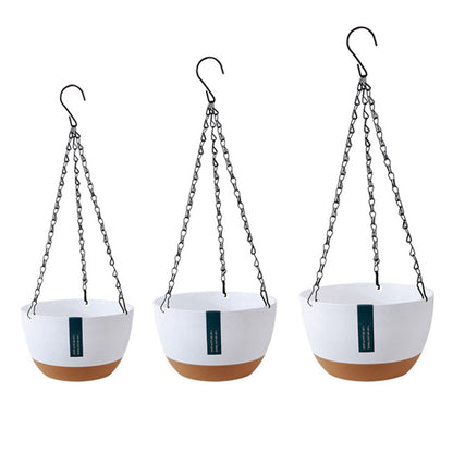Hanging Double Chain Hanging Basket Planter Home Balcony Indoor Automatic Water Absorbing Basin V1294-YM0521-230208LD01-9