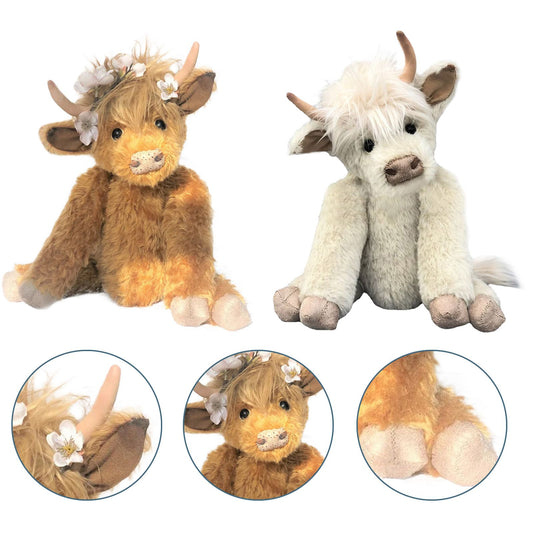Highland Cattle Plush Doll Plush Cattle Toys Fluffy Cow Plush Pet Cow Toys V1294-YM0521-230221GW02-2