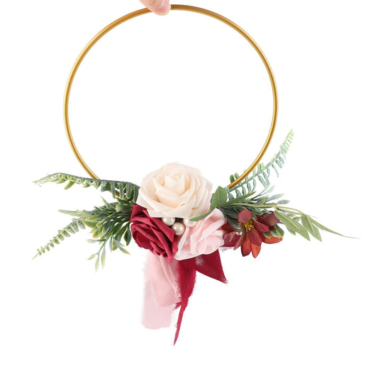 Metal Garland Wedding Bridesmaids Hand Silk Flower Garland Home Decoration Lintel Garland V1294-YM0521-230330AH02-1