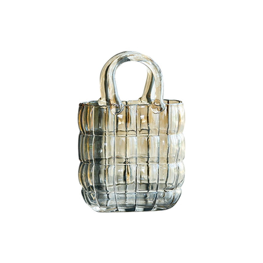 Glass Vase Transparent Hand Basket Living Room Flower Arrangement Creative Bag Fish Tank V1294-YM0521-230531MQ05-5