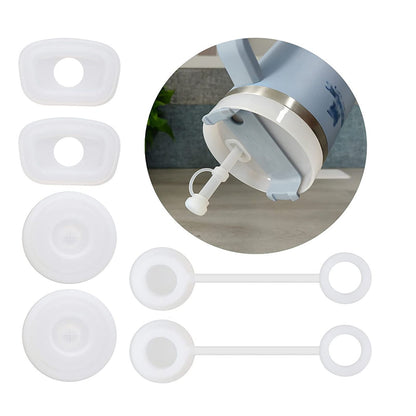 Square Spill Proof Stopper Round Lid Leak Stopper Silicone Straw Cover Cap Set Cup Bottle Accessories V1294-YM0521-230608SM01-1