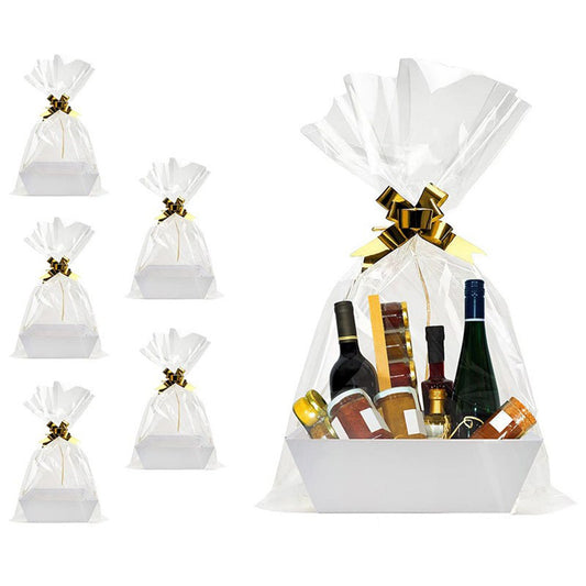 Empty Gift Basket with Handles Sturdy Tray Wine Gift Basket Party Favors Basket for Graduation Birthday V1294-YM0521-230707HL02-4
