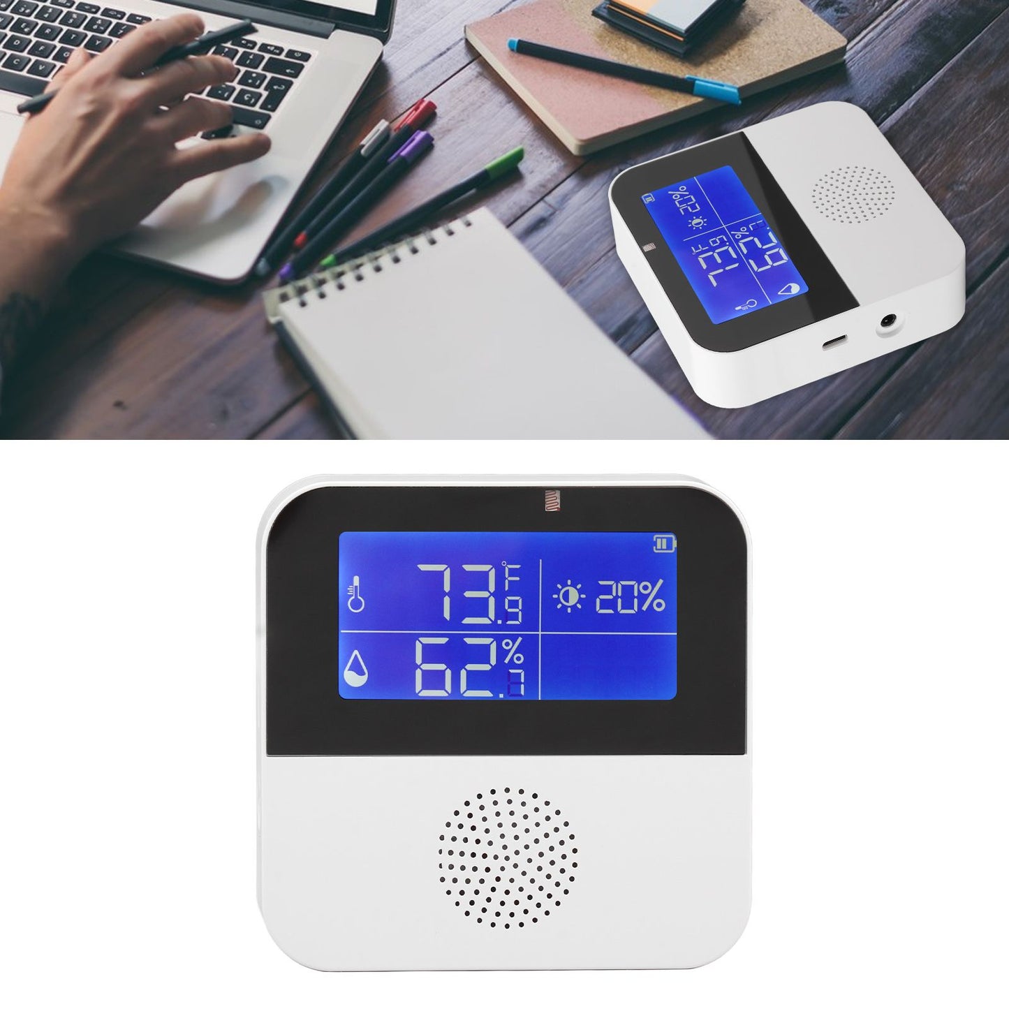 WiFi Humidity Temperature Sensor High Accuracy Smart Thermometer Hygrometer with 2.9 Inch LCD Screen V1294-YM0521-3111220298211