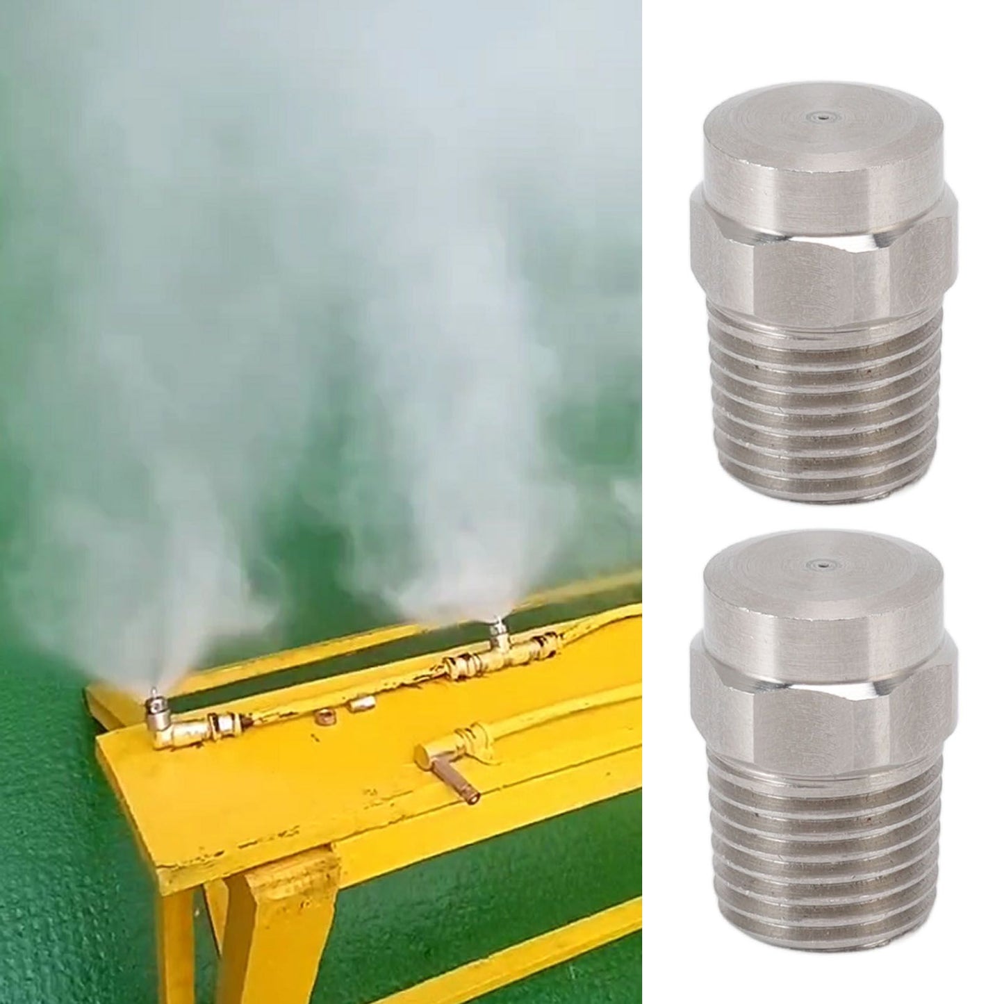 2PCS Misting Nozzle G1/4 Male Thread Flat Head Stainless Steel Atomization Sprayer for Garden Watering V1294-YM0521-3111220304711