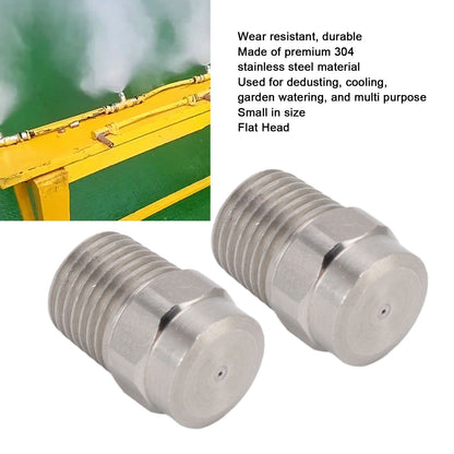 2PCS Misting Nozzle G1/4 Male Thread Flat Head Stainless Steel Atomization Sprayer for Garden Watering V1294-YM0521-3111220304711