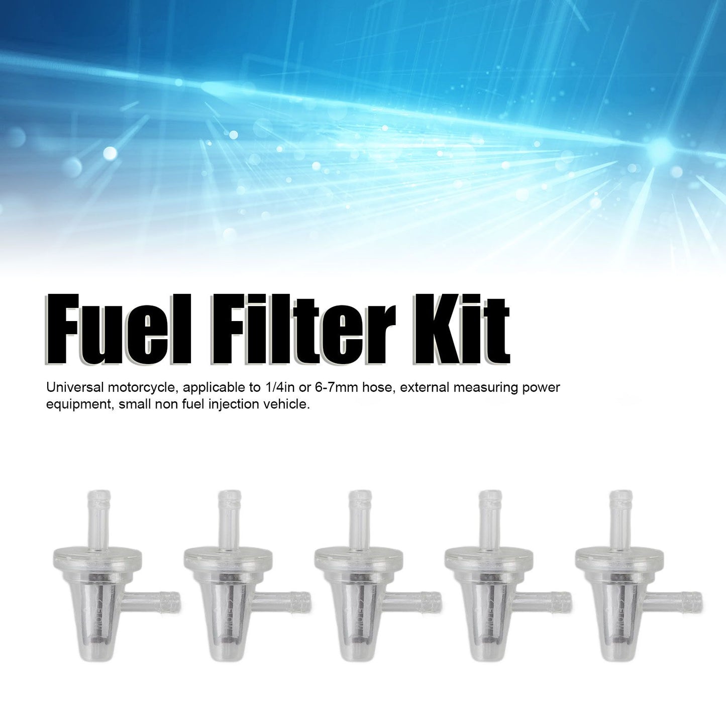 Fuel Filter Kit 90 Degrees Right Angle Inline Fuel Filter for DT100 DT125 DT175 BW350 BW50 BW80 1/4 6mm 7mm V1294-YM0521-3111220311411