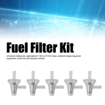 Fuel Filter Kit 90 Degrees Right Angle Inline Fuel Filter for DT100 DT125 DT175 BW350 BW50 BW80 1/4 6mm 7mm V1294-YM0521-3111220311411