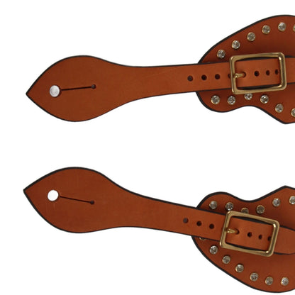 1 Pair Spur Strap Western Retro Horse Spur Strap with Buckle for Horse Training Protective Equipment Brown V1294-YM0521-3111220311611