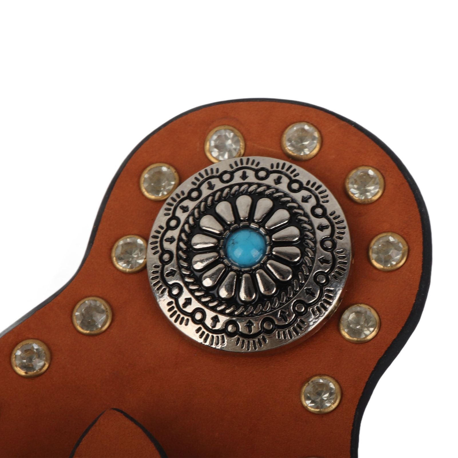 1 Pair Spur Strap Western Retro Horse Spur Strap with Buckle for Horse Training Protective Equipment Brown V1294-YM0521-3111220311611