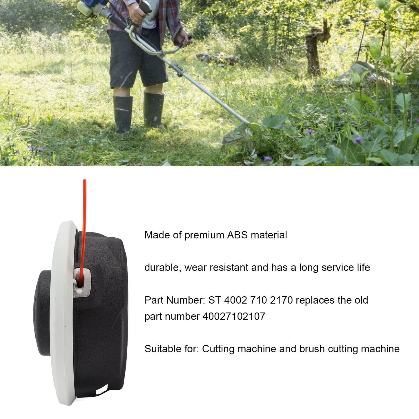 Grass Trimmer Head ABS M14x1.5MM 16cm Diameter Brush Cutter Accessory for Garden Tools ST 4002 710 2170 V1294-YM0521-3111220311811