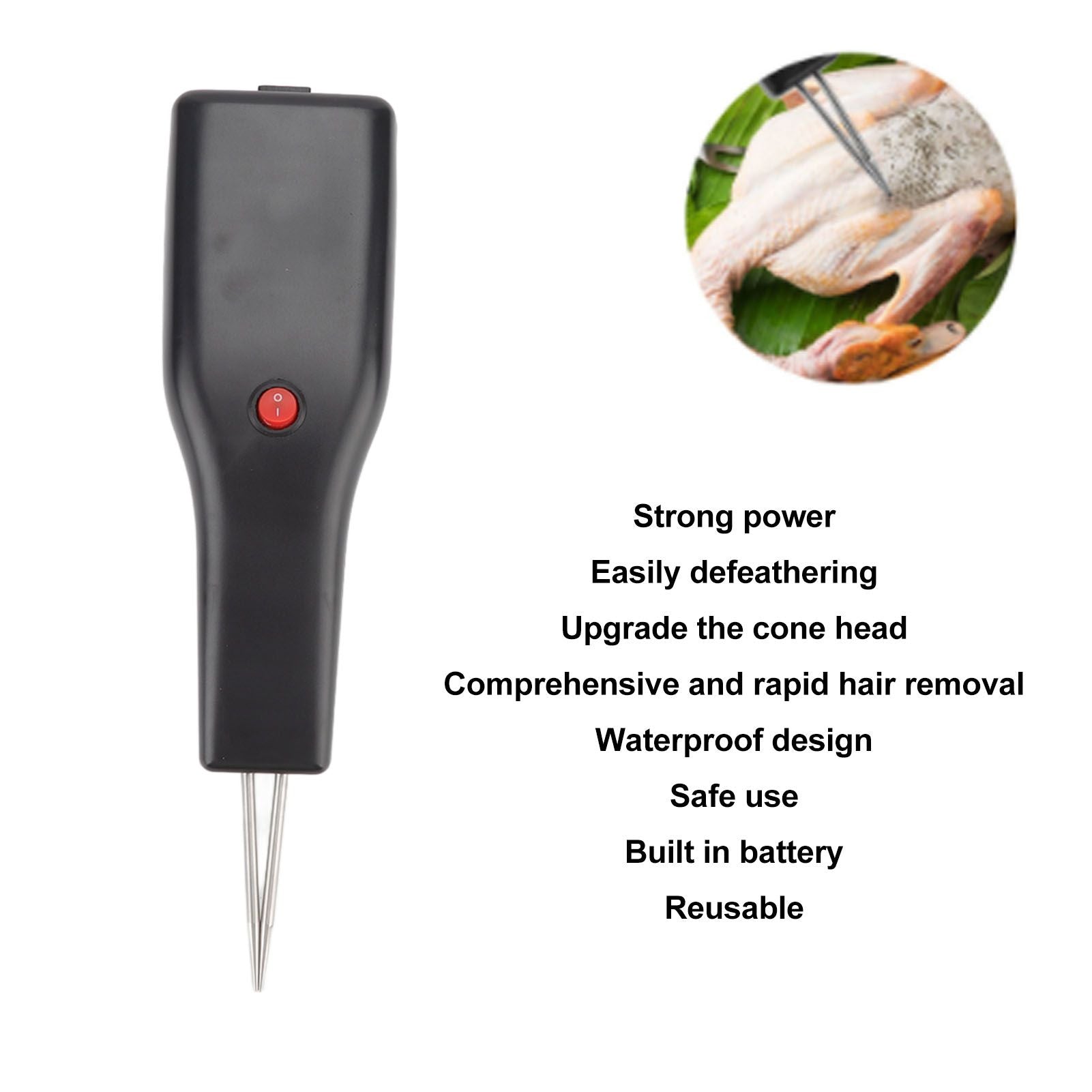 Electric Poultry Feather Plucker Handheld Chicken Plucker Full Automatic Duck Goose Feather Removing Machine V1294-YM0521-3111220319211