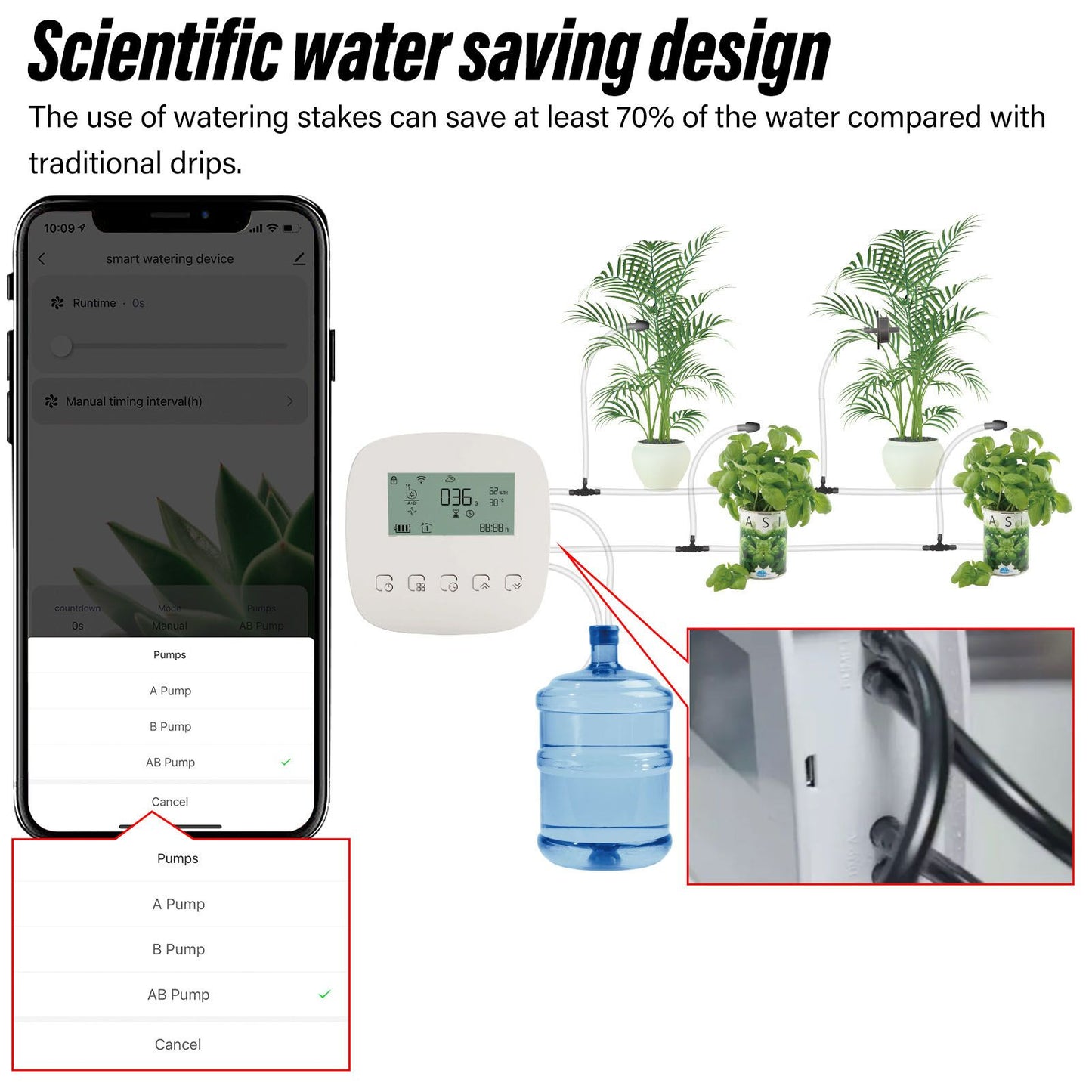 Automatic Drip Irrigation Kit Smart APP WiFi Programmable Timing Irrigaition System Automatic Garden Plants V1294-YM0521-3111220327511