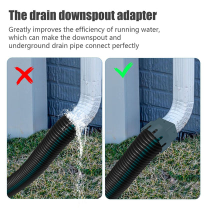 Downspout Adapter Plastic Drain Adapter Replacement Downpipe Converter Connector with Screws Green S 2x3in V1294-YM0521-3111230010113