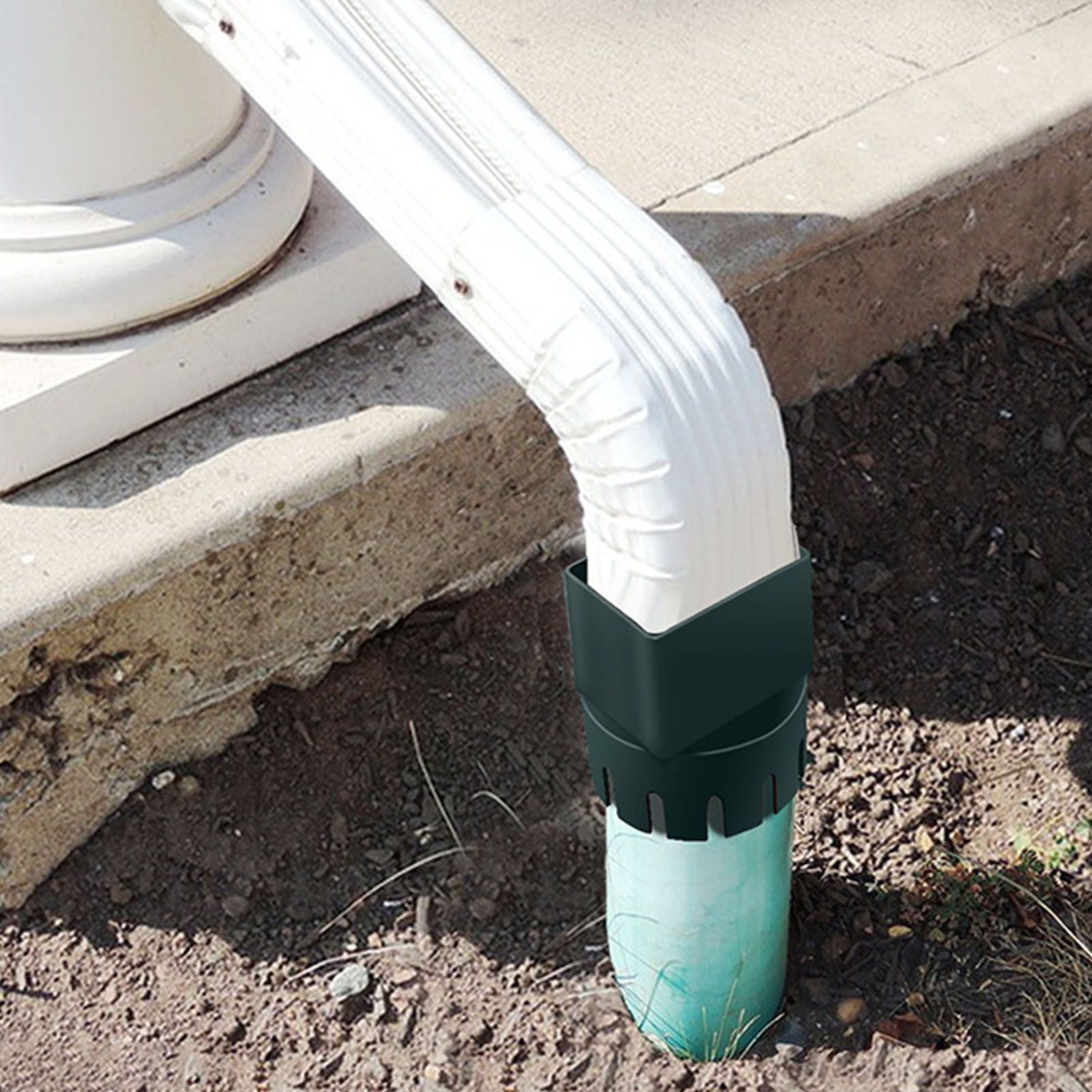 Downspout Adapter Plastic Drain Adapter Replacement Downpipe Converter Connector with Screws Green S 2x3in V1294-YM0521-3111230010113