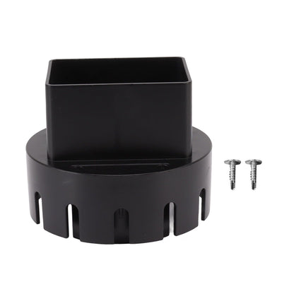 Downspout Adapter Plastic Drain Adapter Replacement Downpipe Converter Connector with Screws Black S 2x3in V1294-YM0521-3111230010114