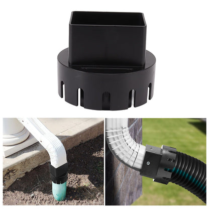Downspout Adapter Plastic Drain Adapter Replacement Downpipe Converter Connector with Screws Black S 2x3in V1294-YM0521-3111230010114