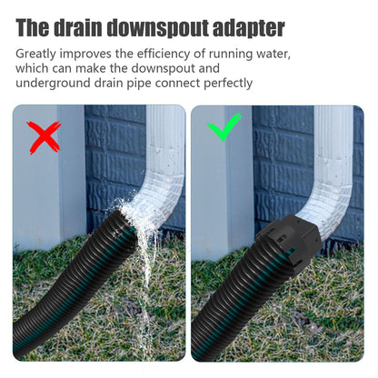 Downspout Adapter Plastic Drain Adapter Replacement Downpipe Converter Connector with Screws Black S 2x3in V1294-YM0521-3111230010114