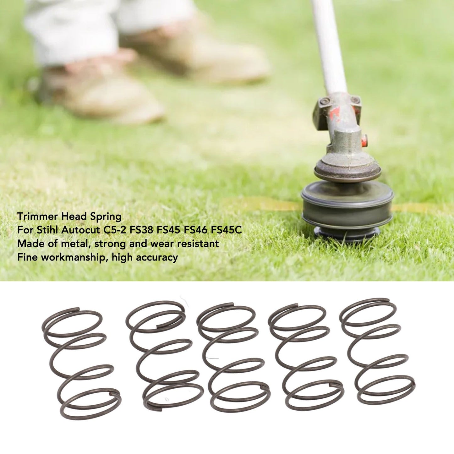 10PCS Trimmer Head Metal Springs Grass Cutter Spring Replacement for Stihl Autocut C5 2 FS38 FS45 FS46 FS45C V1294-YM0521-3111230016011