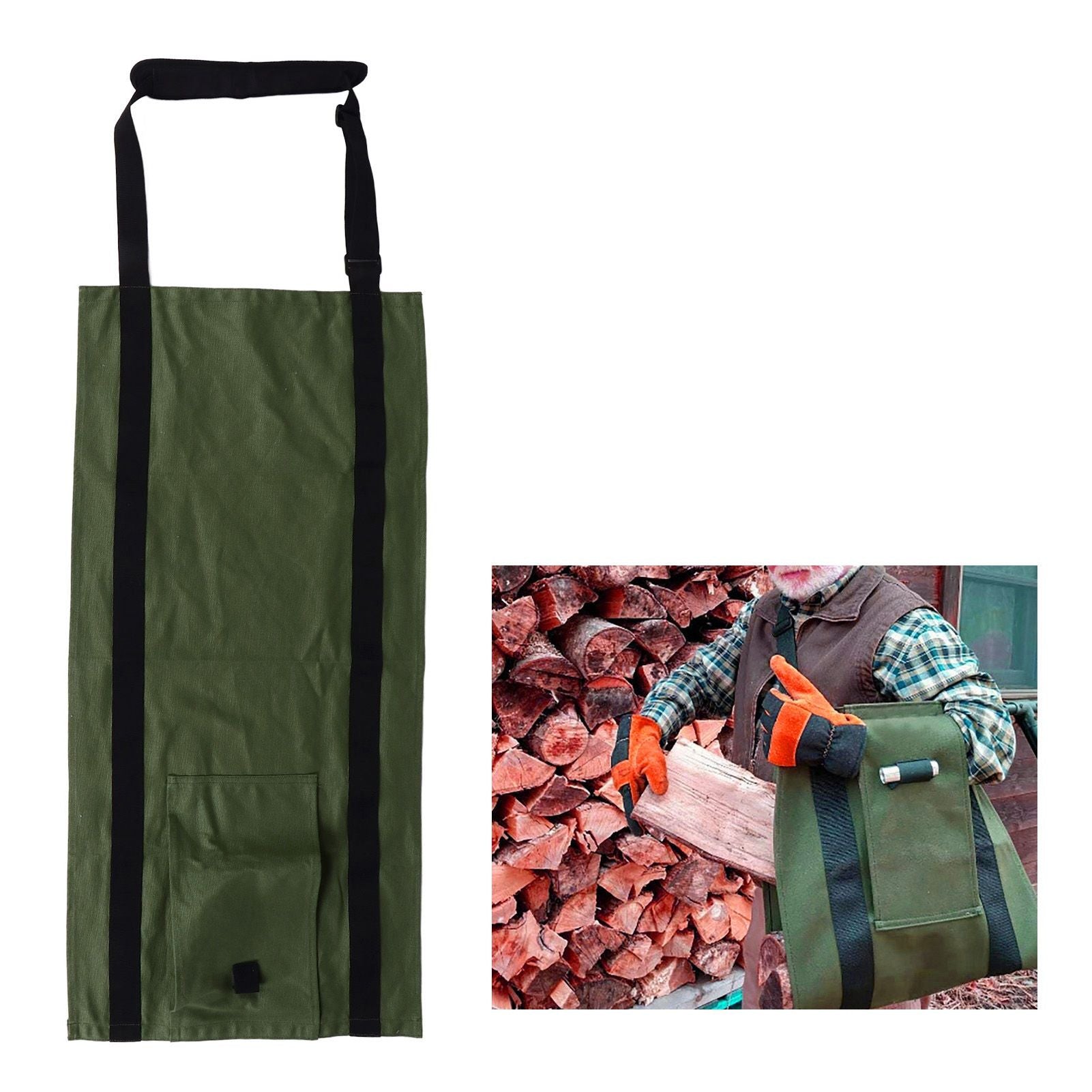 Canvas Firewood Carrier Bag Canvas Firewood Log Carrier Tote Bag with Reinforced Handle V1294-YM0521-3111230016811