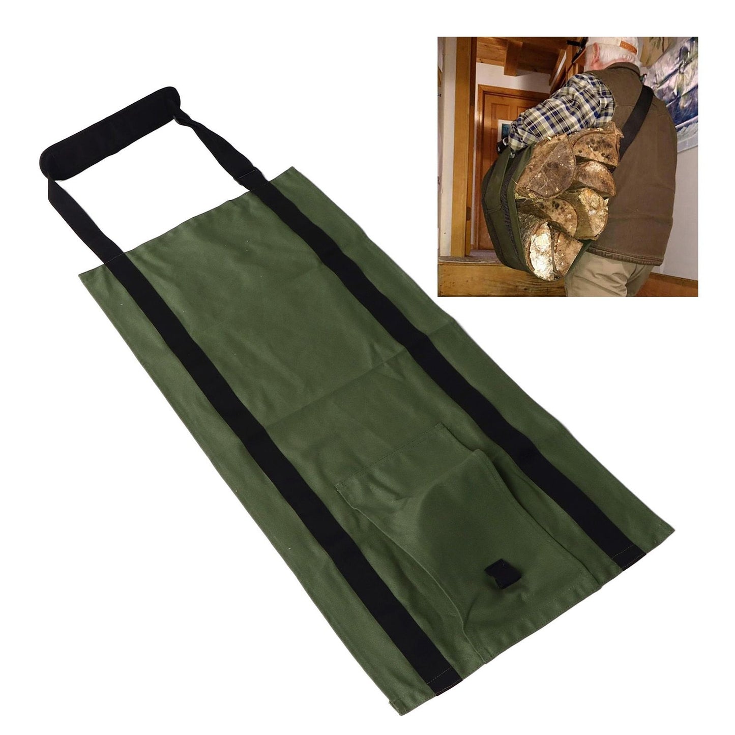 Canvas Firewood Carrier Bag Canvas Firewood Log Carrier Tote Bag with Reinforced Handle V1294-YM0521-3111230016811