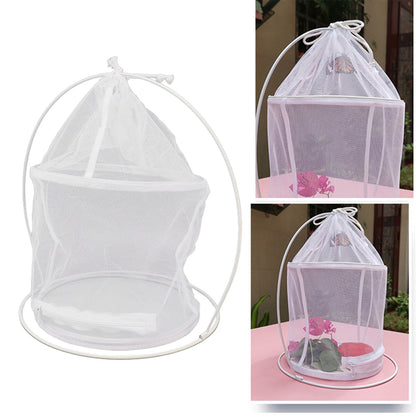 Cylindrical Iron Frame Hanging Cage Butterfly Habitat Cage Ornamental Outdoor Mesh Plant Cage V1294-YM0521-3111230020811