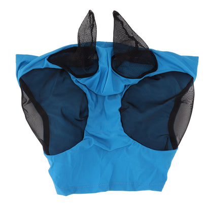 Horse Mesh Fly Mask Breathable Elastic Horse Face Mask with Ears Protection Riding Equestrian Equipment Blue V1294-YM0521-3111230022813