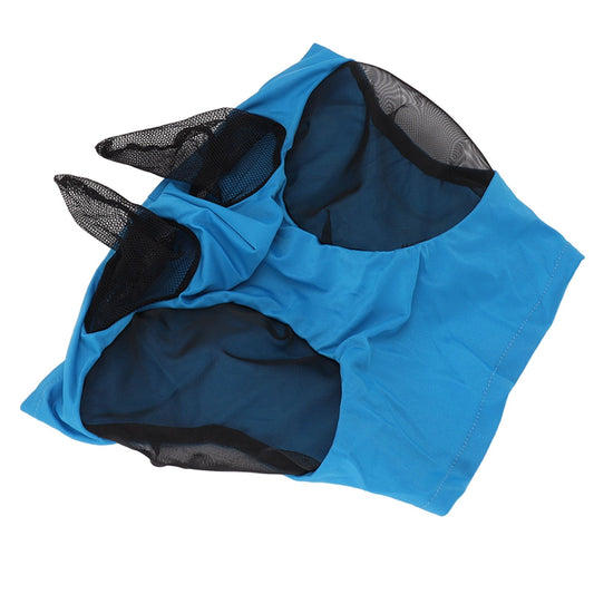 Horse Mesh Fly Mask Breathable Elastic Horse Face Mask with Ears Protection Riding Equestrian Equipment Blue V1294-YM0521-3111230022813
