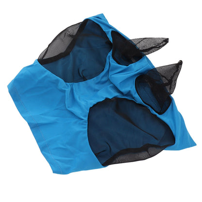 Horse Mesh Fly Mask Breathable Elastic Horse Face Mask with Ears Protection Riding Equestrian Equipment Blue V1294-YM0521-3111230022813