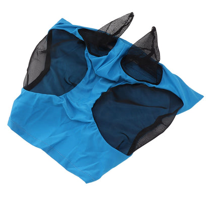Horse Mesh Fly Mask Breathable Elastic Horse Face Mask with Ears Protection Riding Equestrian Equipment Blue V1294-YM0521-3111230022813