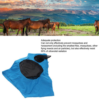 Horse Mesh Fly Mask Breathable Elastic Horse Face Mask with Ears Protection Riding Equestrian Equipment Blue V1294-YM0521-3111230022813