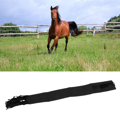 Horse Tail Protection Bag Non Woven Fabric Horsetail Guard with Fringe Hook and Loop Design Black V1294-YM0521-3111230023014