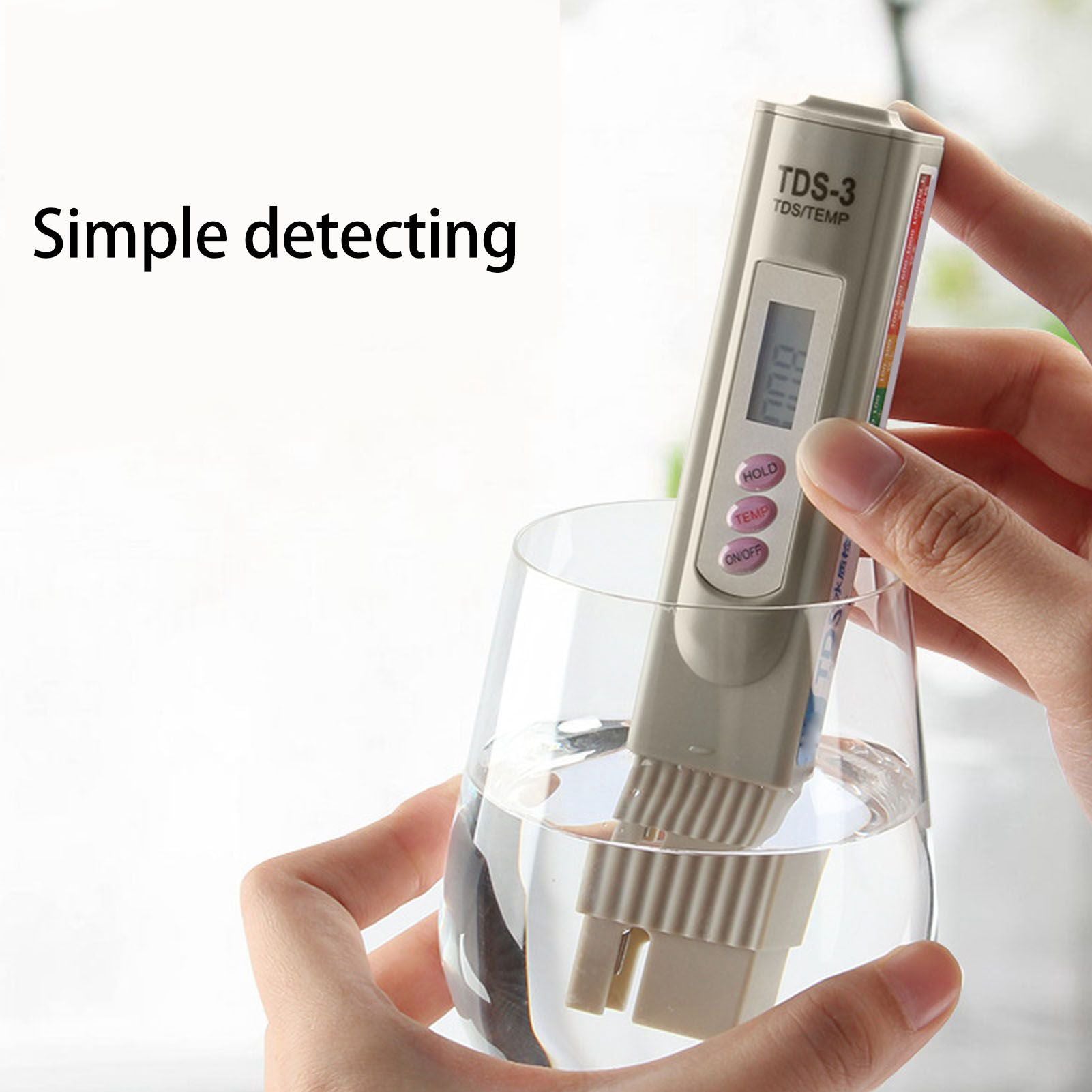Portable Gray Water Quality Tester Meter 3 Button Digital Display Water Quality TDS Test Pen for Aquarium V1294-YM0521-3111230032611
