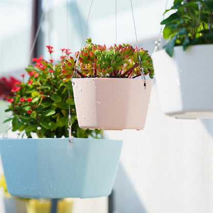 6PCS Planter Plastic Plant Pot Flower Container with Thickened Tray for Indoor Outdoor Garden V1294-YM0521-3111230033611